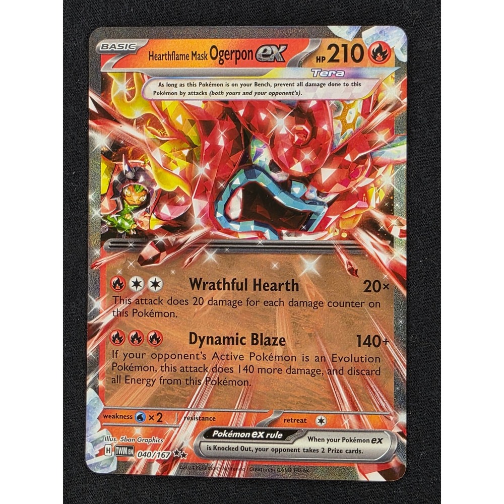Pokemon TCG Hearthflame Mask Ogerpon EX 040/167 Tera Scarlet Violet Card‎